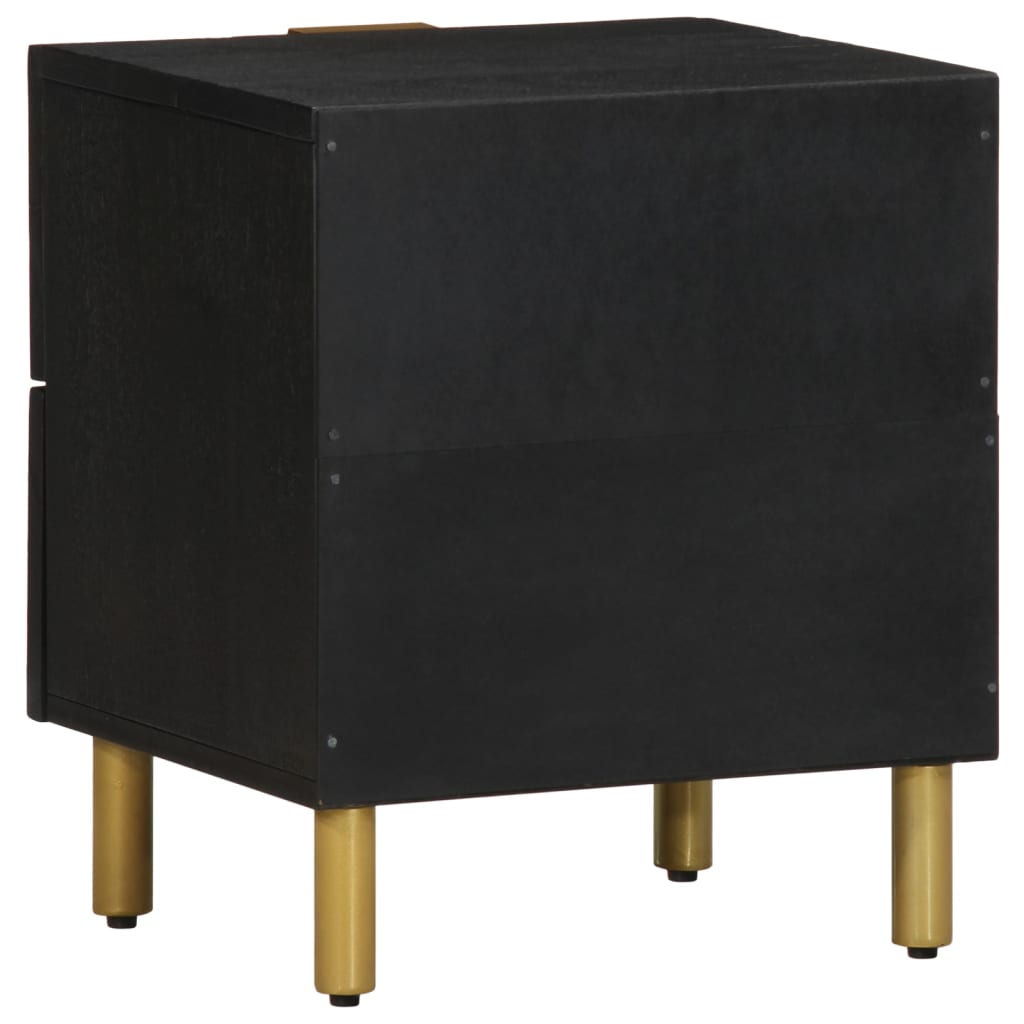 Mesa de cabeceira 40x33x46 cm madeira de mangueira maciça preto