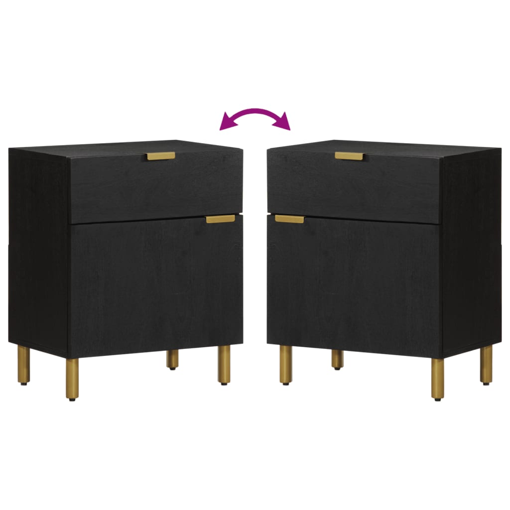 Mesa de cabeceira 50x33x60 cm derivados de madeira preto