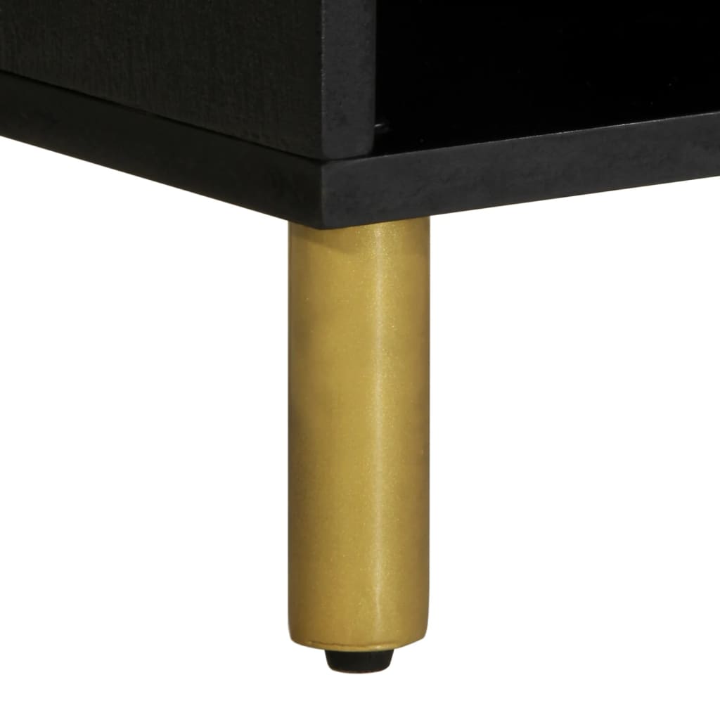 Móvel de TV de derivados de madeira preto 100x33x46 cm