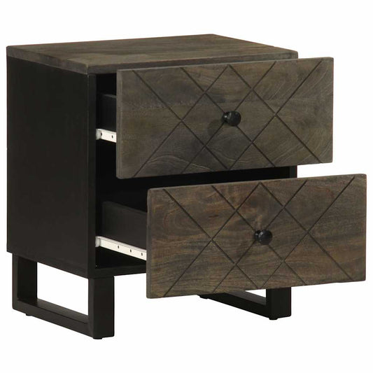 Mesa de cabeceira 40x33x46 cm madeira de mangueira maciça preto