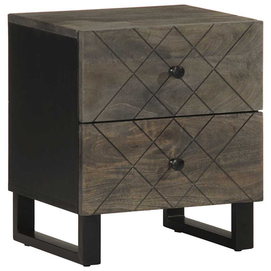Mesas de cabeceira 2 pcs 40x33x46 cm mangueira maciça preto