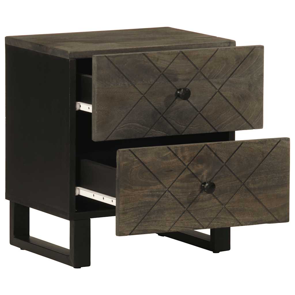 Mesas de cabeceira 2 pcs 40x33x46 cm mangueira maciça preto