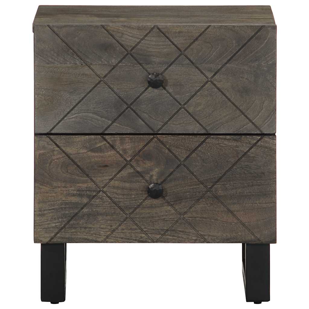 Mesas de cabeceira 2 pcs 40x33x46 cm mangueira maciça preto