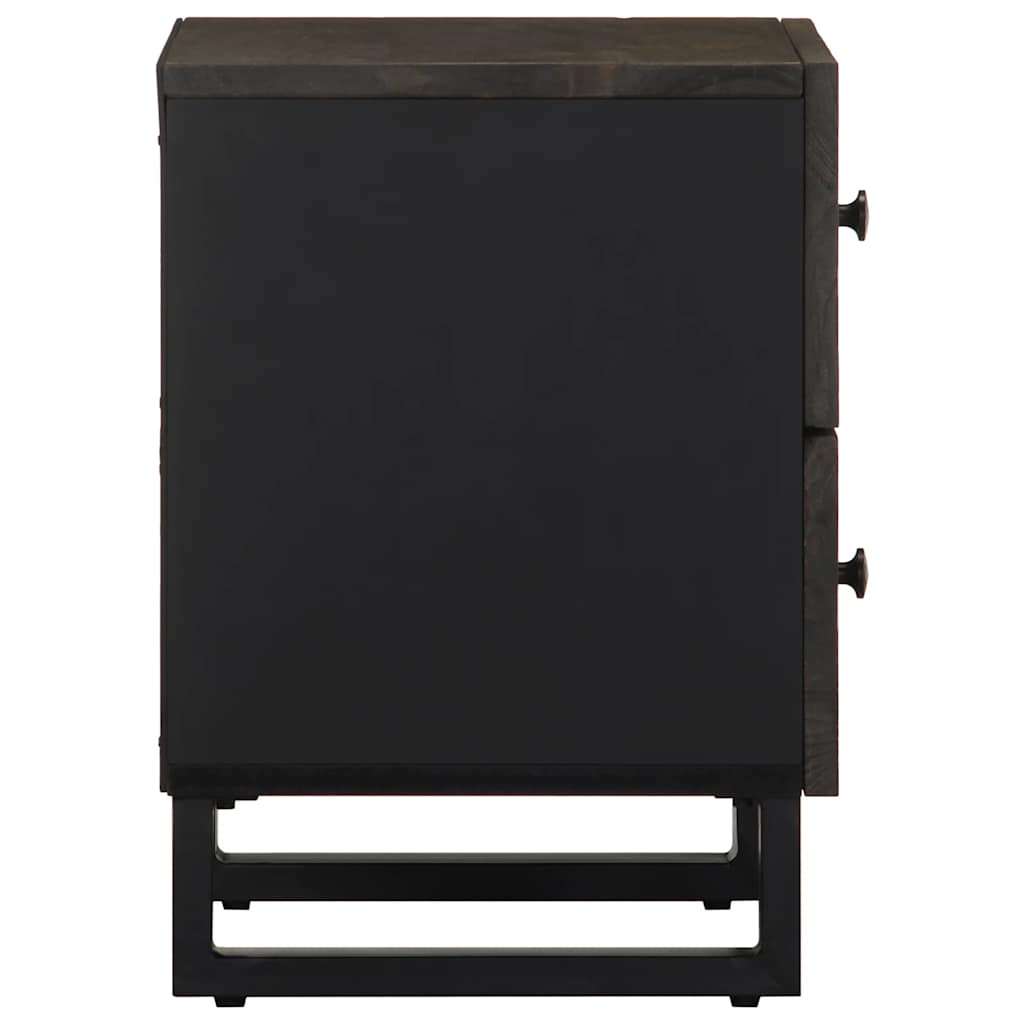 Mesas de cabeceira 2 pcs 40x33x46 cm mangueira maciça preto