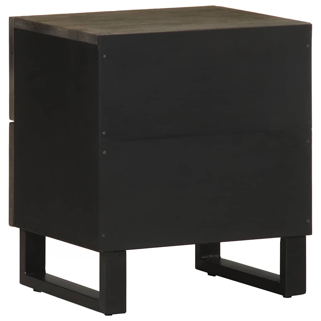 Mesas de cabeceira 2 pcs 40x33x46 cm mangueira maciça preto