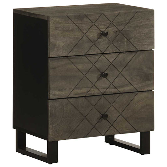 Mesa de cabeceira preto 50x33x62 cm madeira de mangueira maciça