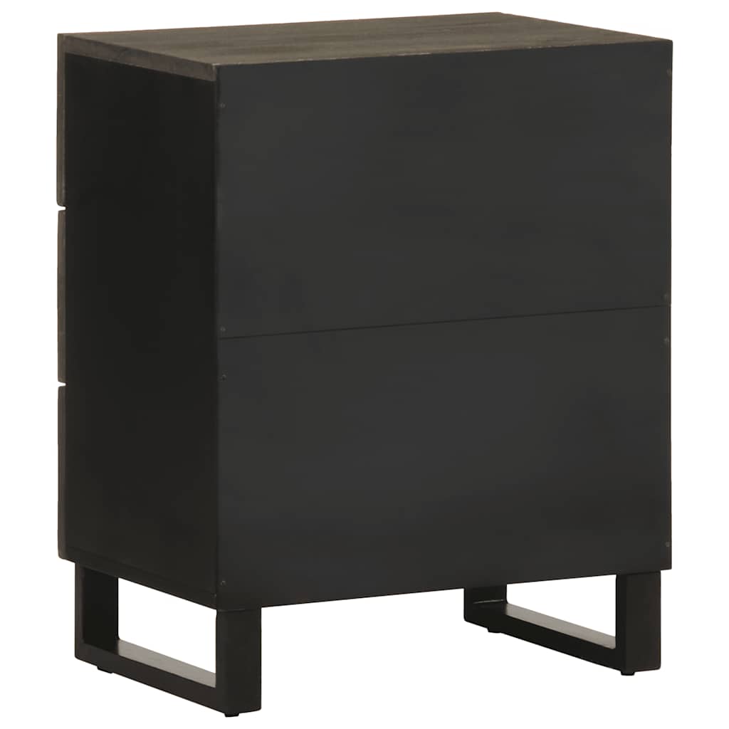 Mesa de cabeceira preto 50x33x62 cm madeira de mangueira maciça