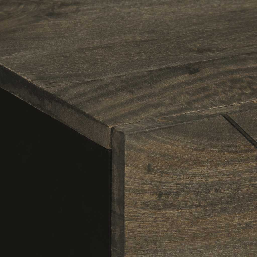 Mesa de cabeceira preto 50x33x62 cm madeira de mangueira maciça