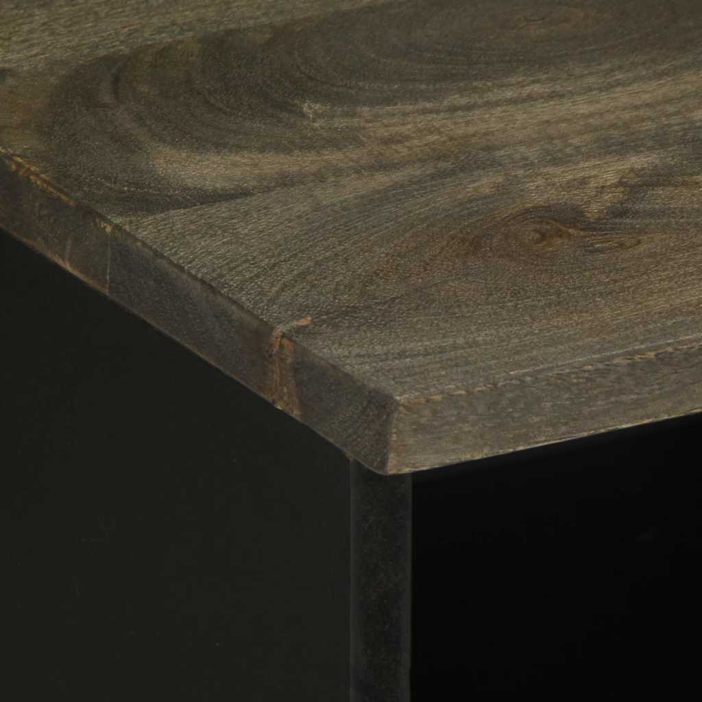 Móvel de TV de madeira de mangueira maciça preto