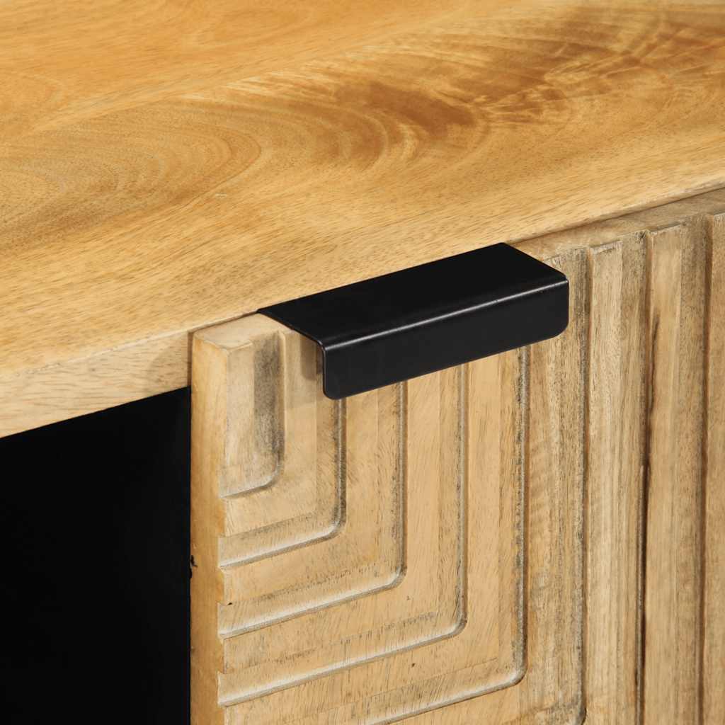 Móvel de TV castanho de madeira de mangueira maciça