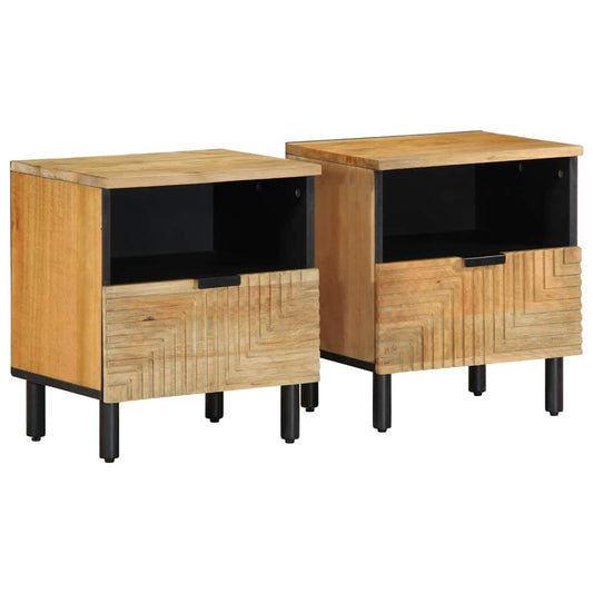 Mesas de cabeceira 2 pcs castanho madeira mangueira maciça
