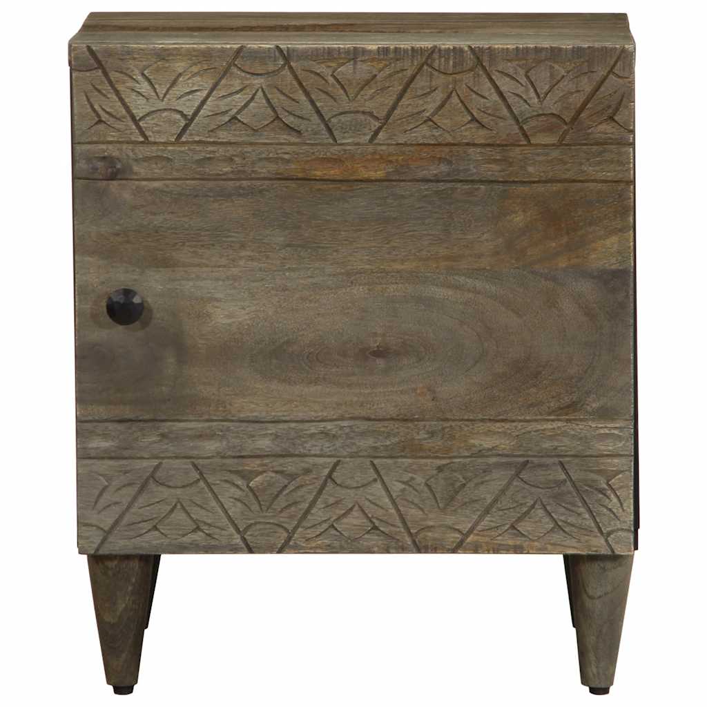 Mesa de cabeceira cinzento claro 40x33x46 cm