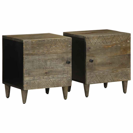 Mesas de cabeceira cinzento claro 2 pcs 40x33x46 cm