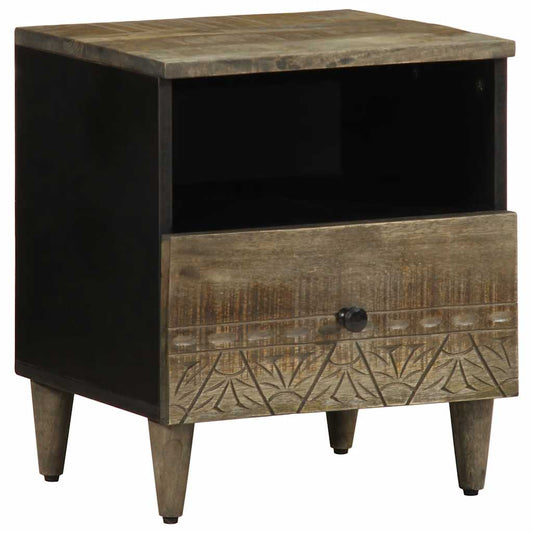Mesa de cabeceira cinzento claro 40x33x46 cm