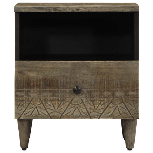 Mesa de cabeceira cinzento claro 40x33x46 cm