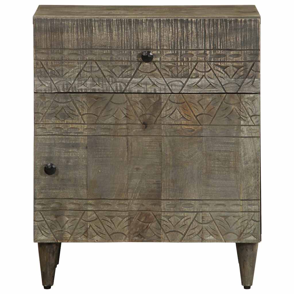 Mesa de cabeceira cinzento claro 50x33x60 cm