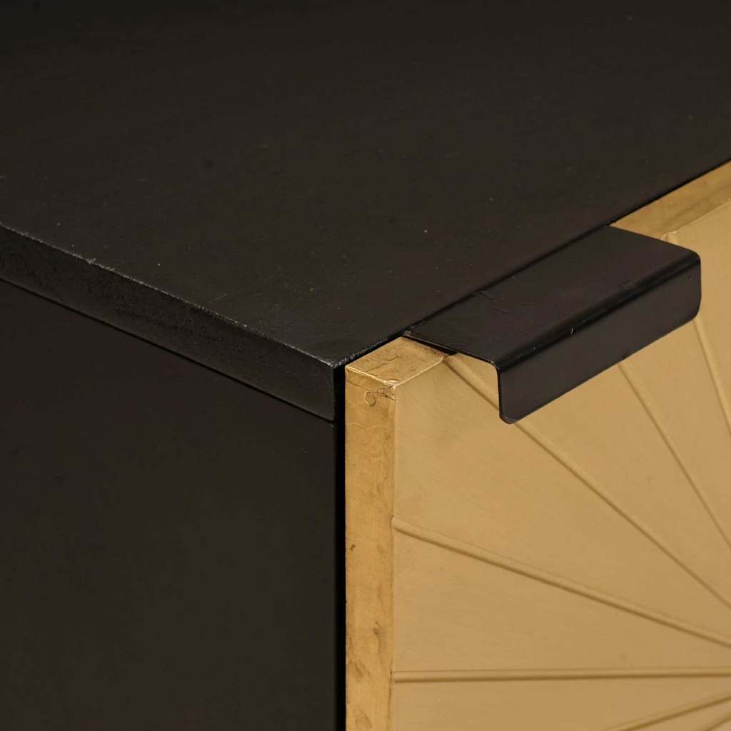 Mesa-de-cabeceira Preto e Ouro 40 x 33.5 x 46 cm