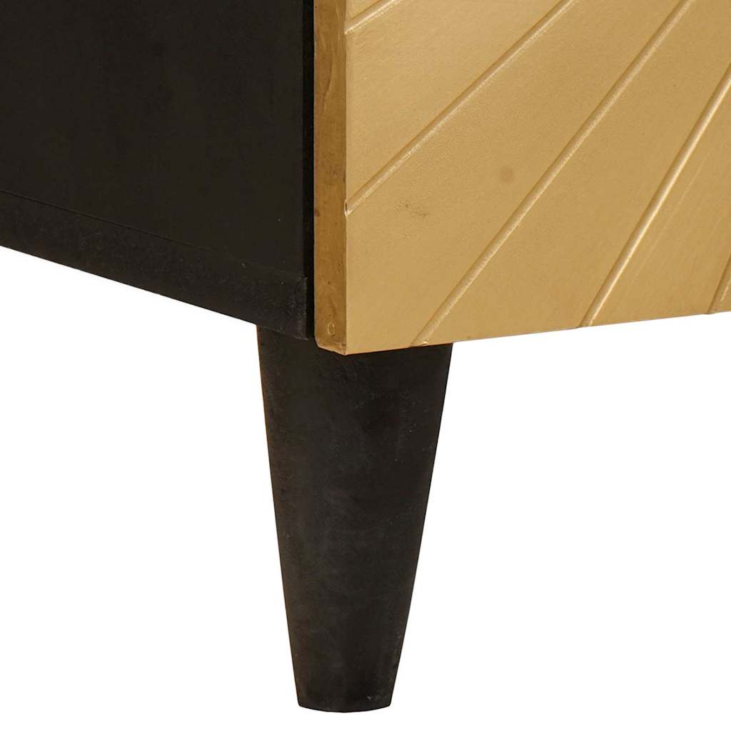 Mesa-de-cabeceira 2 pcs Preto e Ouro 40 x 33.5 x 46 cm