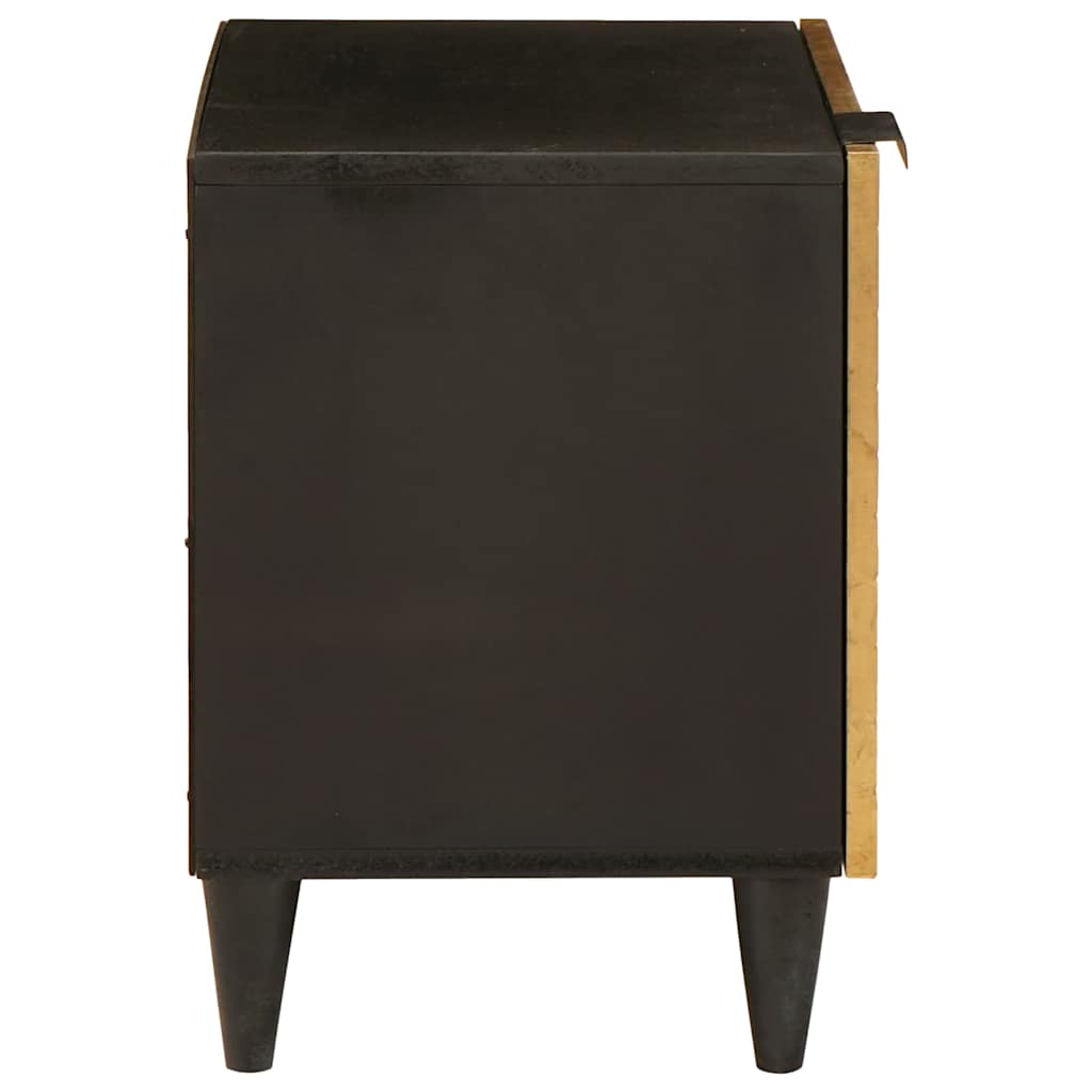 Mesa-de-cabeceira 2 pcs Preto e Ouro 40 x 33.5 x 46 cm