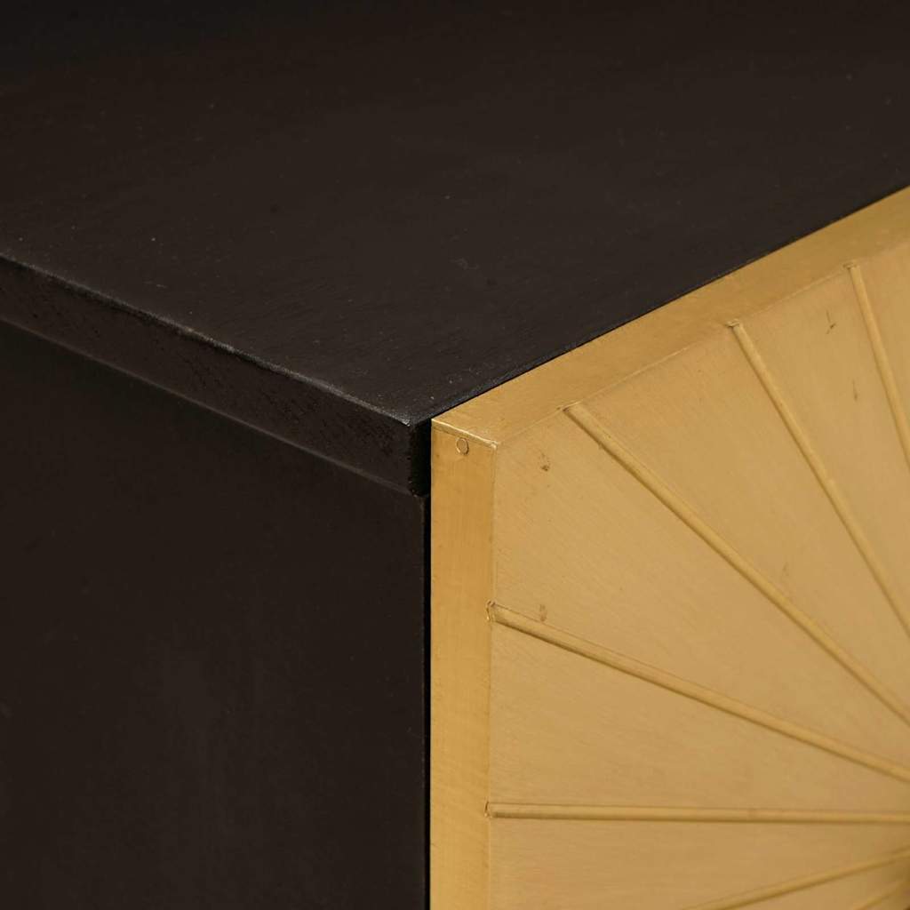 Mesa-de-cabeceira 2 pcs Preto e Ouro 40 x 33.5 x 46 cm
