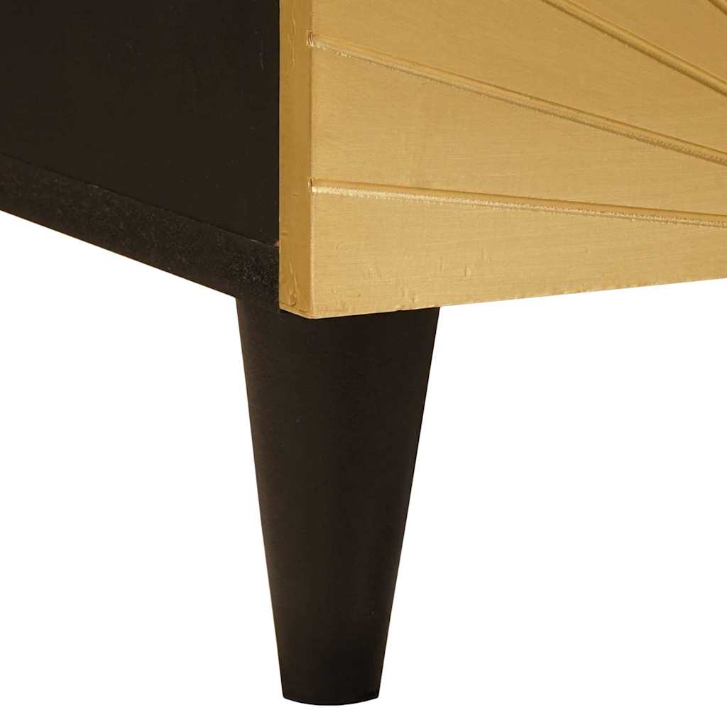 Mesa-de-cabeceira 2 pcs Preto e Ouro 40 x 33.5 x 46 cm