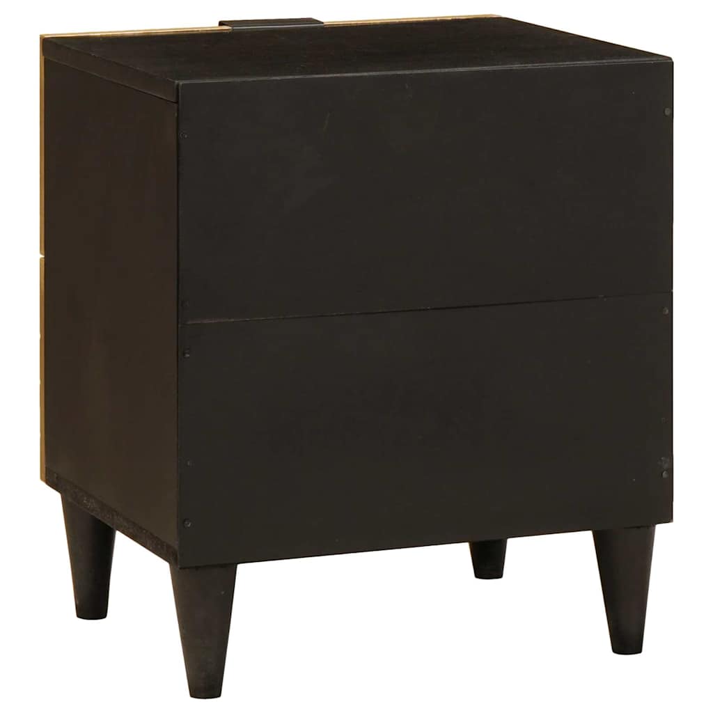 Mesa-de-cabeceira 2 pcs Preto e Ouro 40 x 33.5 x 46 cm