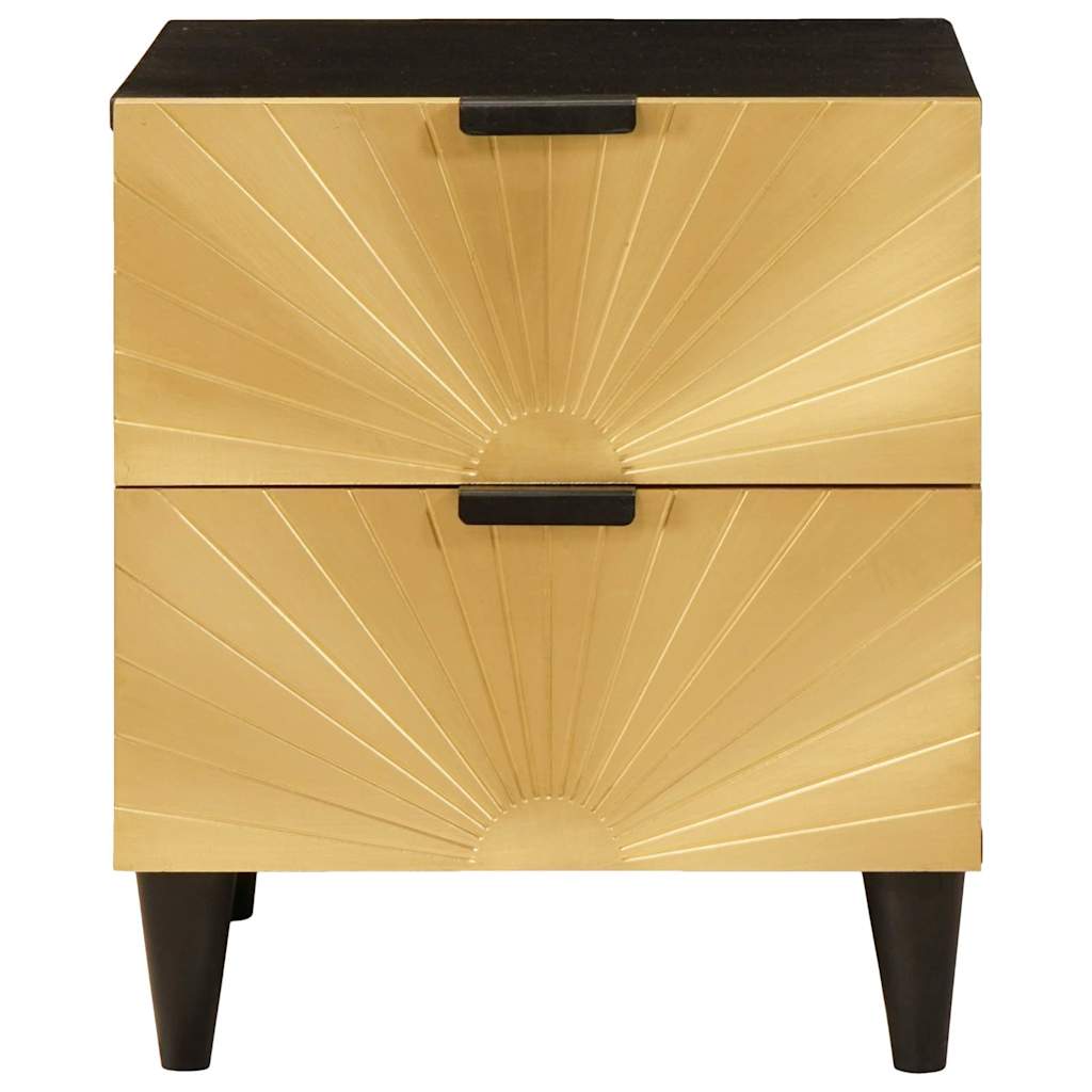 Mesa-de-cabeceira 2 pcs Preto e Ouro 40 x 33.5 x 46 cm