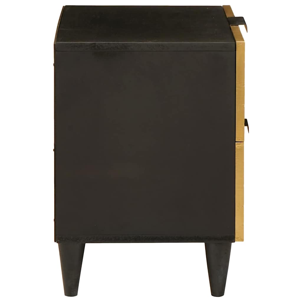 Mesa-de-cabeceira 2 pcs Preto e Ouro 40 x 33.5 x 46 cm
