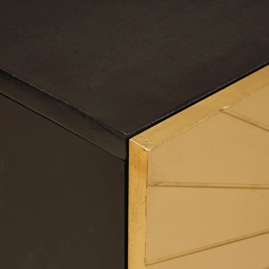 Gabinete para TV com prateleira Preto e Ouro 105 x 33 x 46 cm