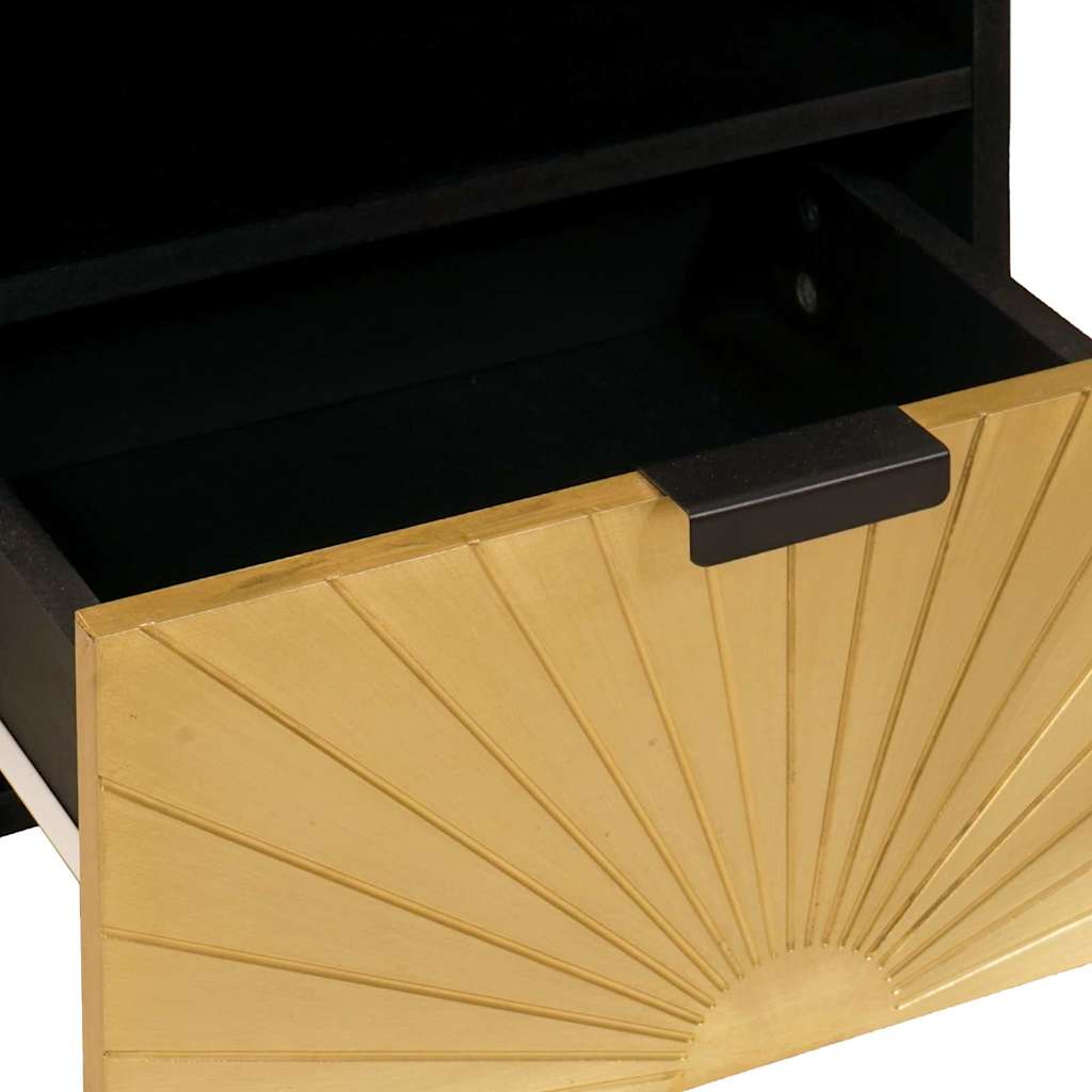 Gabinete para TV com gaveta Preto e Ouro 70 x 33 x 46 cm