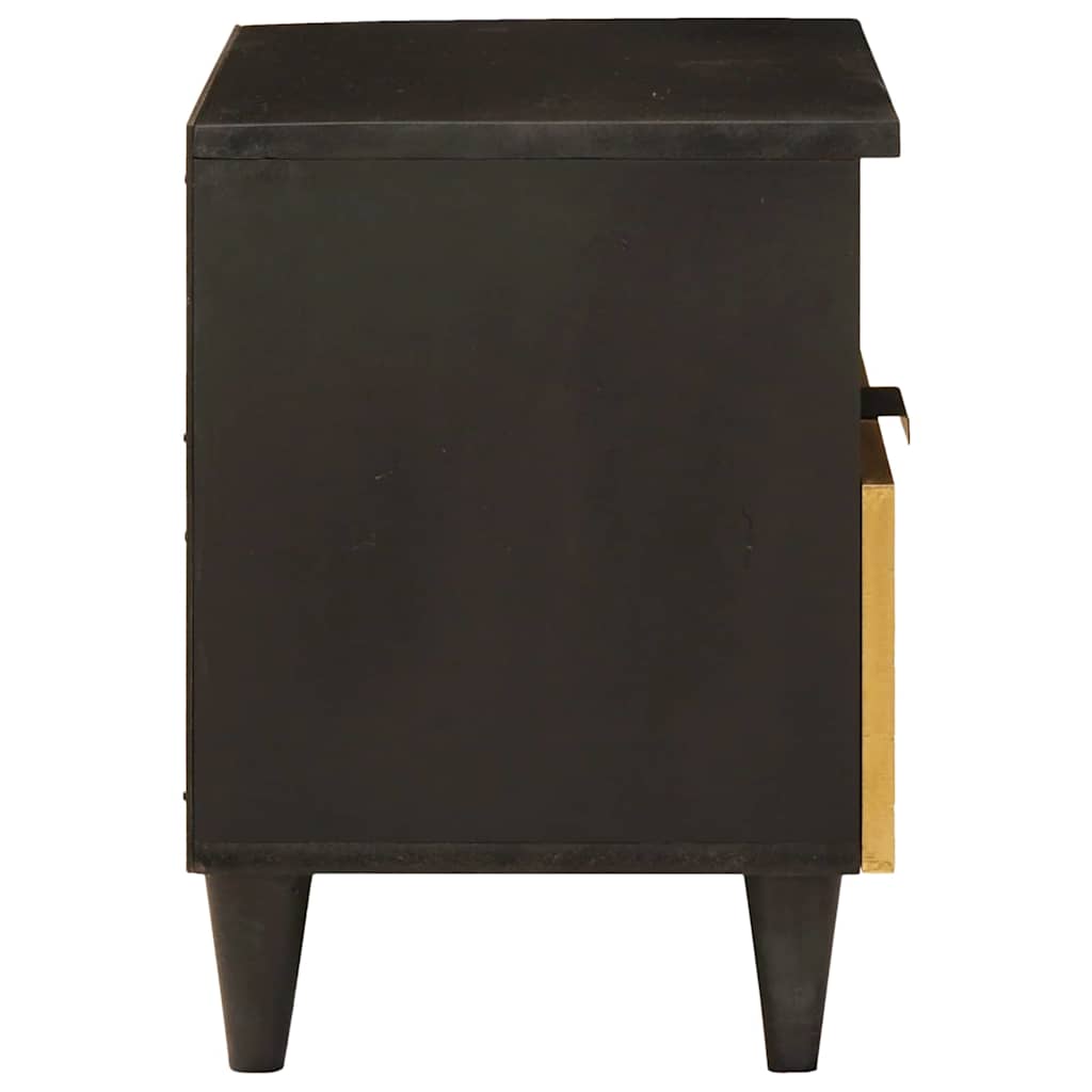 Mesa-de-cabeceira com gaveta 2 pcs Preto e Ouro 40 x 33 x 46 cm