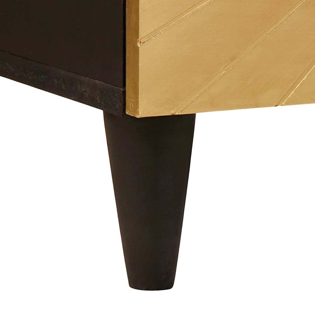Mesa-de-cabeceira com gaveta Preto e Ouro 50 x 33 x 60 cm