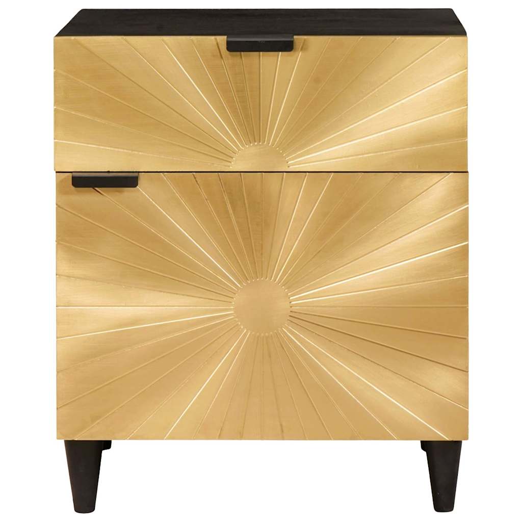 Mesa-de-cabeceira com gaveta Preto e Ouro 50 x 33 x 60 cm