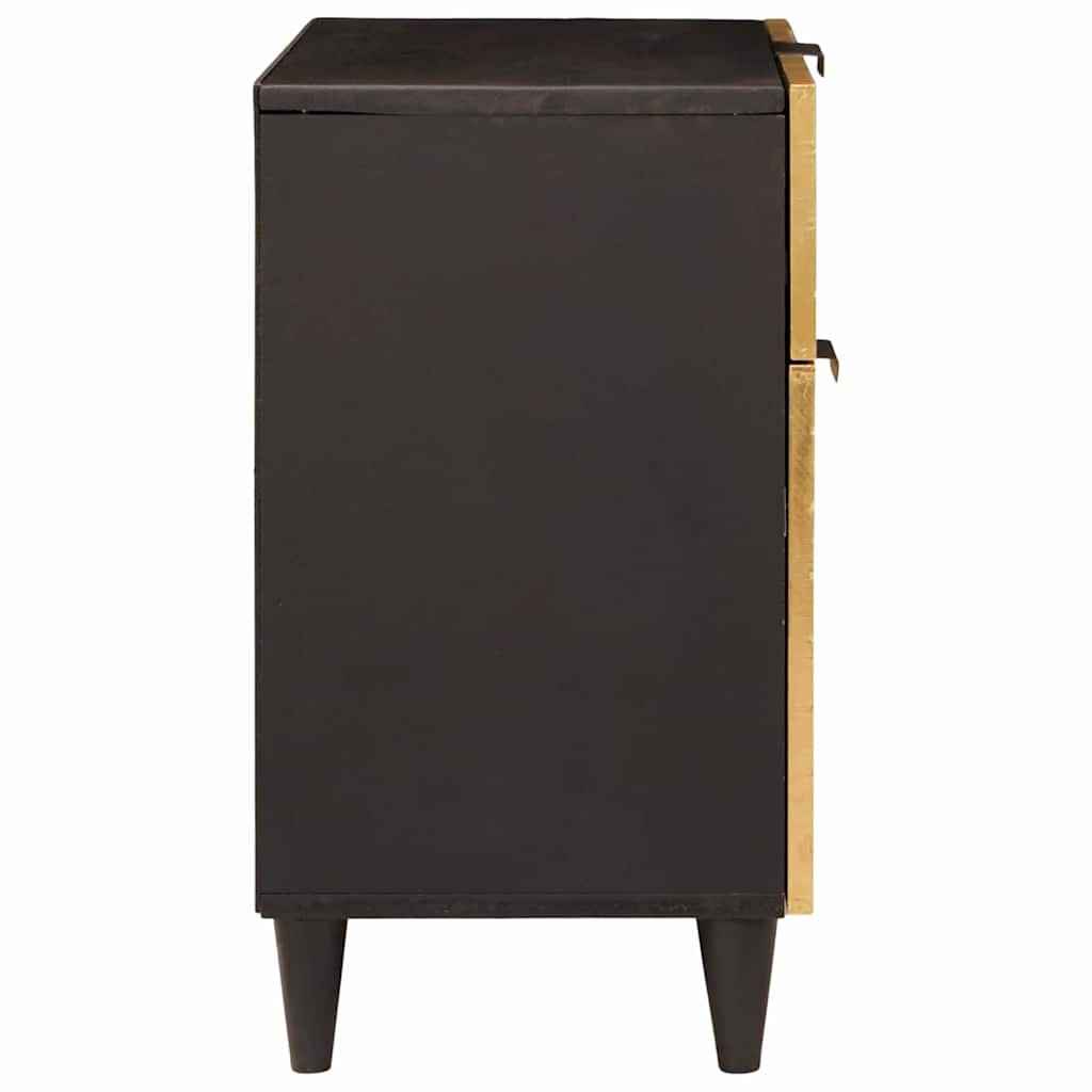 Mesa-de-cabeceira com gaveta Preto e Ouro 50 x 33 x 60 cm