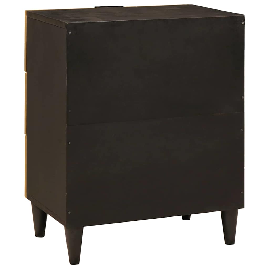 Mesa-de-cabeceira com gaveta Preto e Ouro 50 x 33 x 60 cm