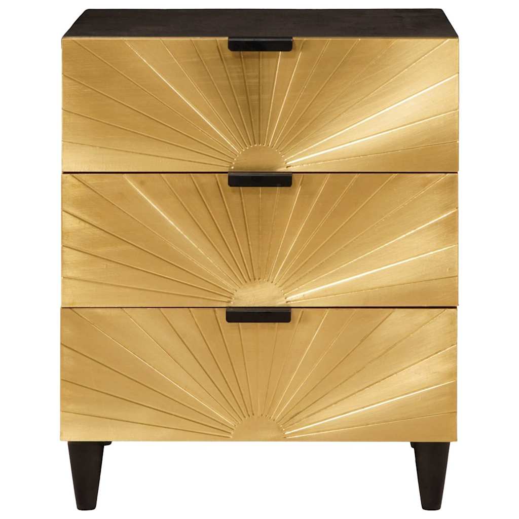 Mesa-de-cabeceira com gaveta Preto e Ouro 50 x 33 x 60 cm