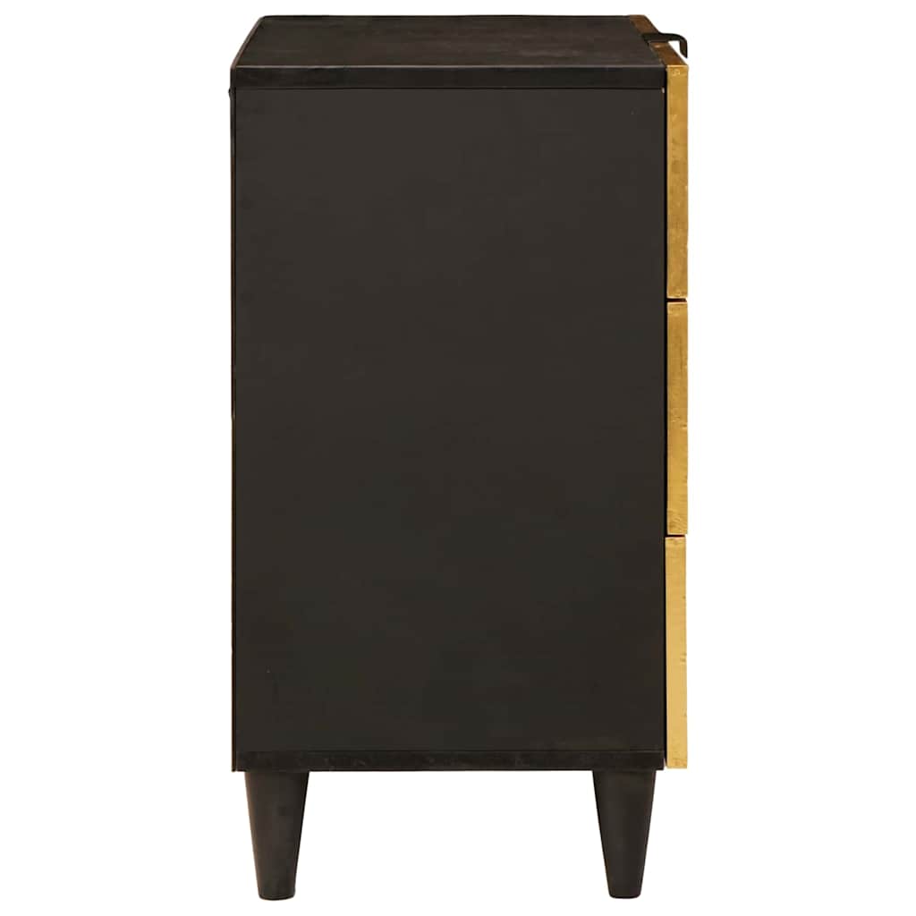 Mesa-de-cabeceira com gaveta Preto e Ouro 50 x 33 x 60 cm
