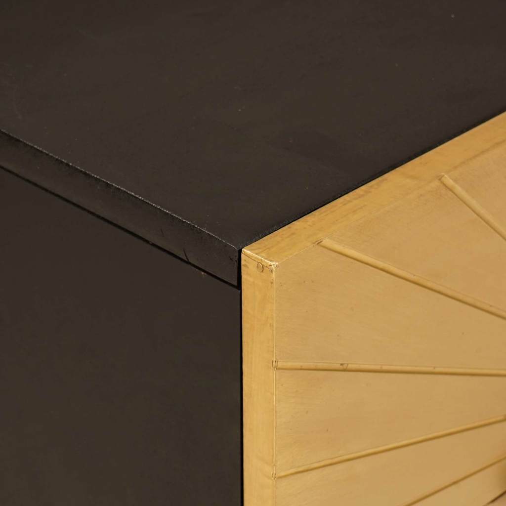 Mesa-de-cabeceira com gaveta Preto e Ouro 50 x 33 x 60 cm