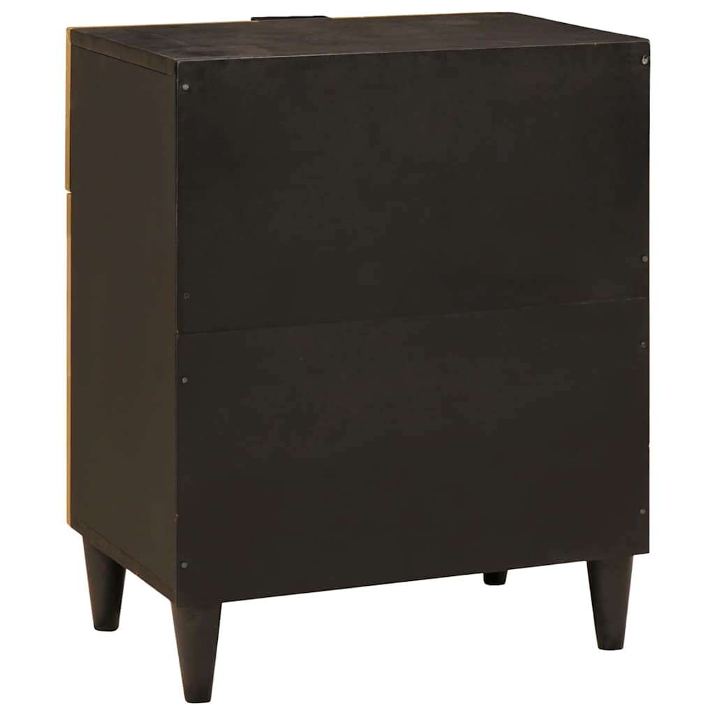 Mesa-de-cabeceira com gaveta Preto e Ouro 50 x 33 x 60 cm