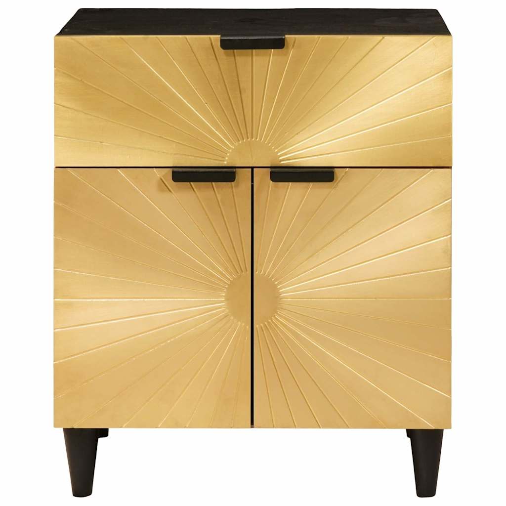 Mesa-de-cabeceira com gaveta Preto e Ouro 50 x 33 x 60 cm