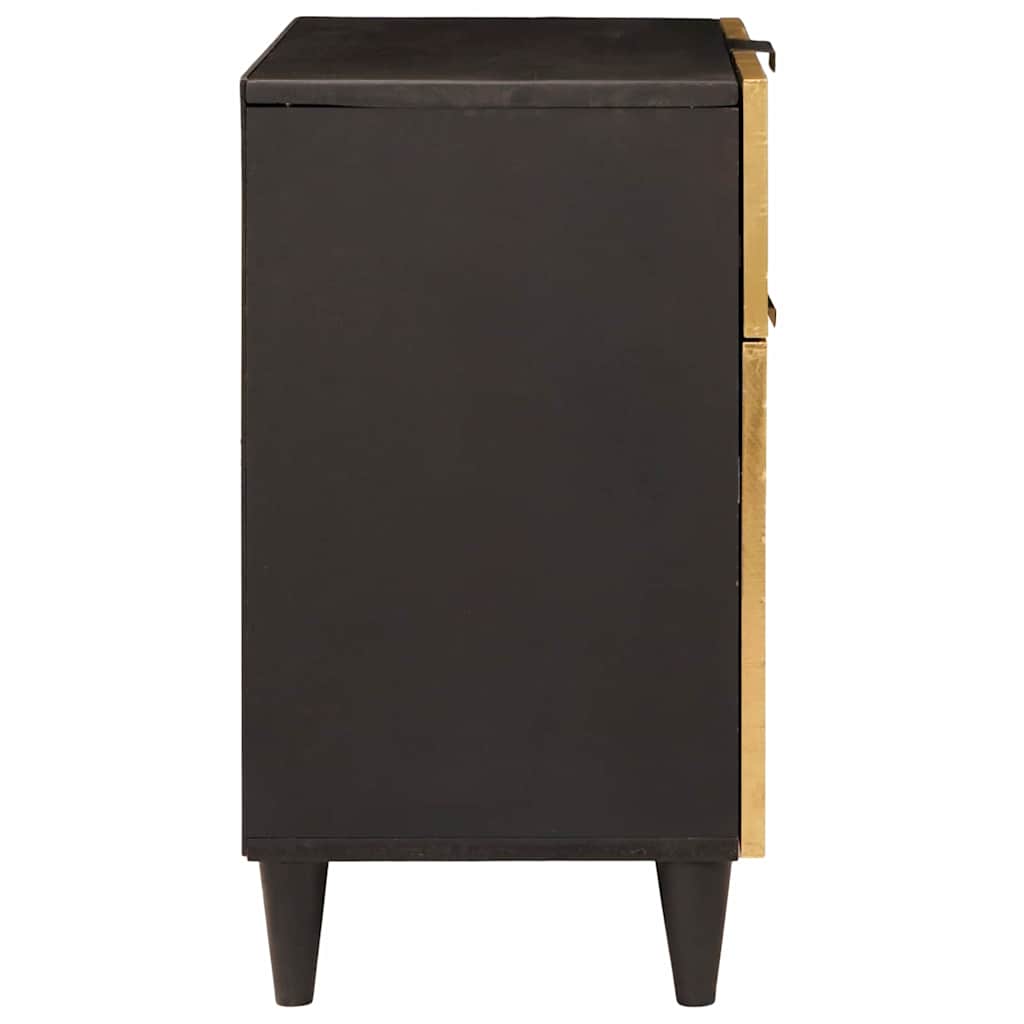 Mesa-de-cabeceira com gaveta Preto e Ouro 50 x 33 x 60 cm