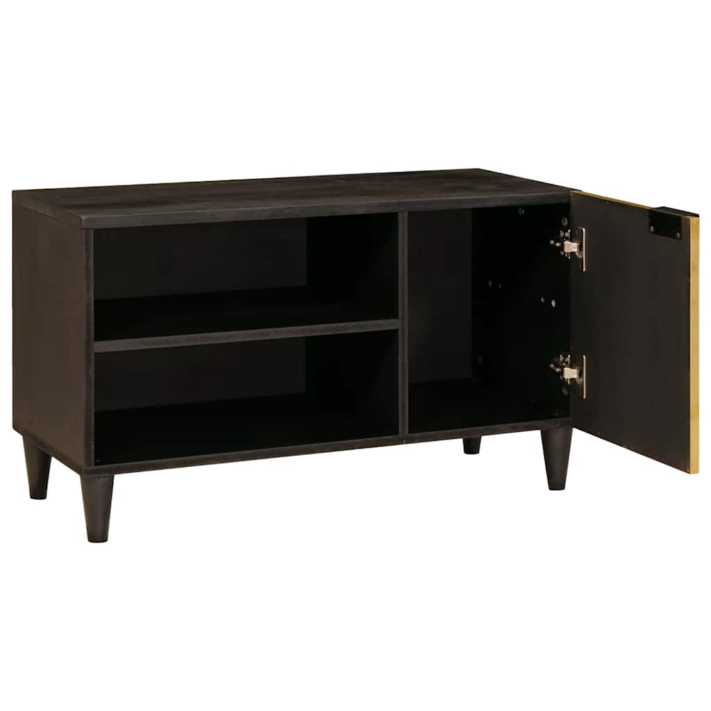 Gabinete para TV com prateleira Preto e Ouro 80 x 33 x 46 cm