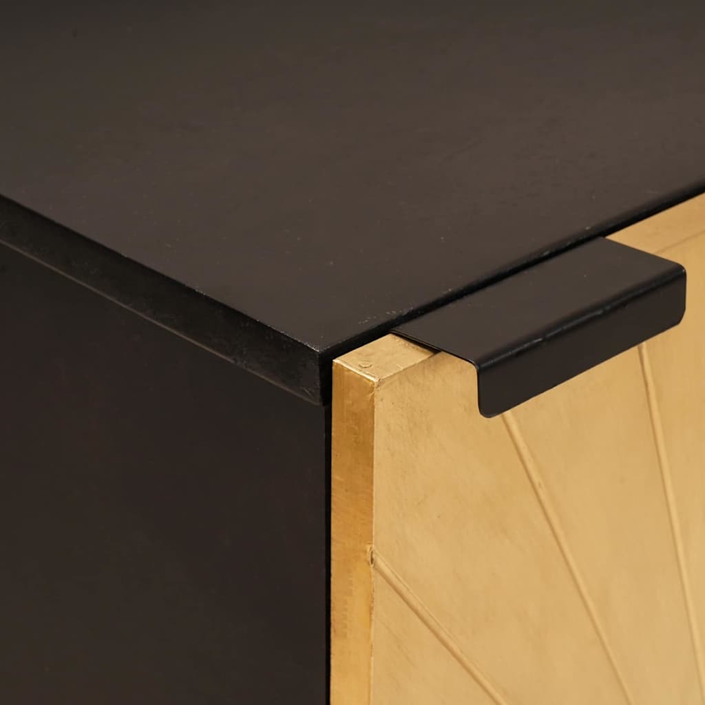 Buffet Preto e Ouro 40 x 33 x 75 cm Madeira de mangueira maciça