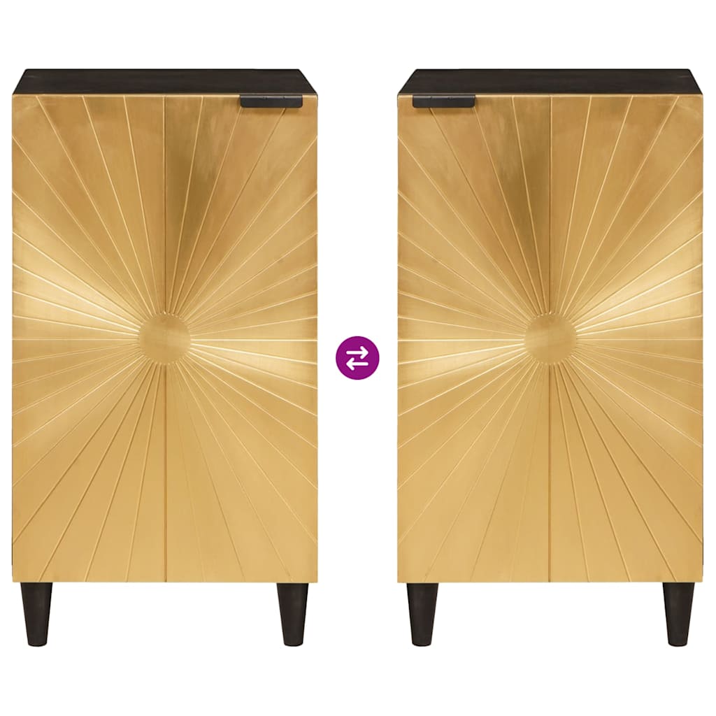 Buffet Preto e Ouro 40 x 33 x 75 cm Madeira de mangueira maciça