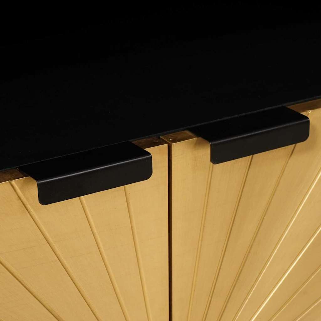 Buffet Preto e Ouro 60 x 33 x 75 cm Madeira de mangueira maciça