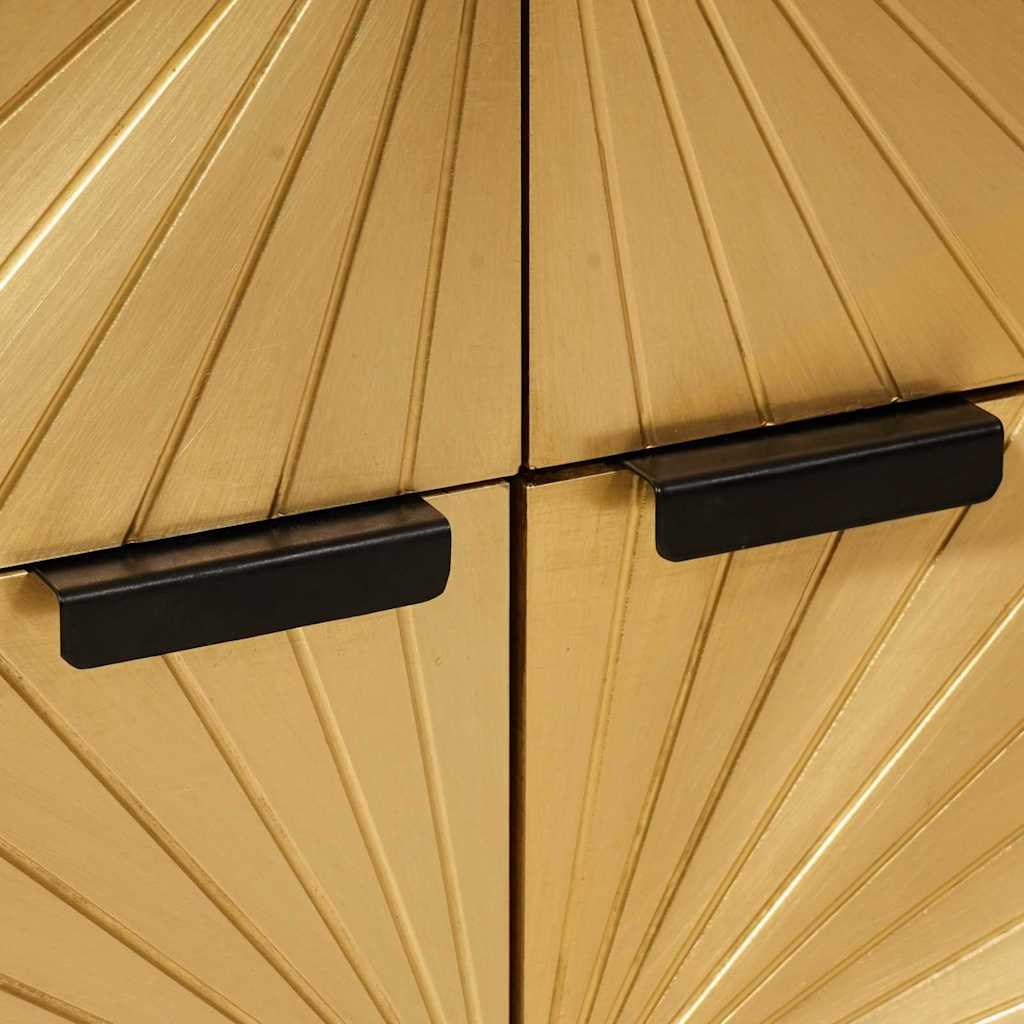 Armário lateral com porta Preto e Ouro 60 x 33.5 x 75 cm