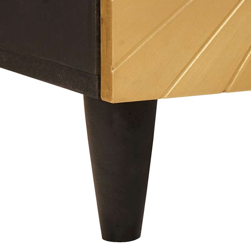 Armário lateral com porta Preto e Dourado 40 x 33.5 x 110 cm