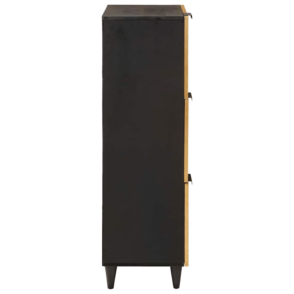 Armário lateral com porta Preto e Dourado 40 x 33.5 x 110 cm