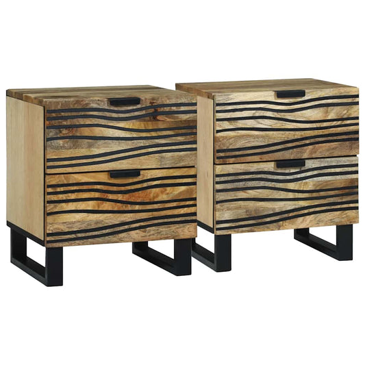 Armário de Cabeceira com gaveta 2 pcs Castanho 40 x 33 x 46 cm