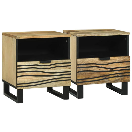 Armário de Cabeceira com gaveta 2 pcs Castanho 40 x 33 x 46 cm